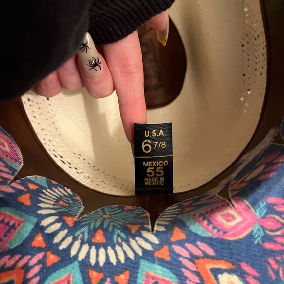 Texas Straw Cowboy hat with added cover design on underside - Picture 6 of 6